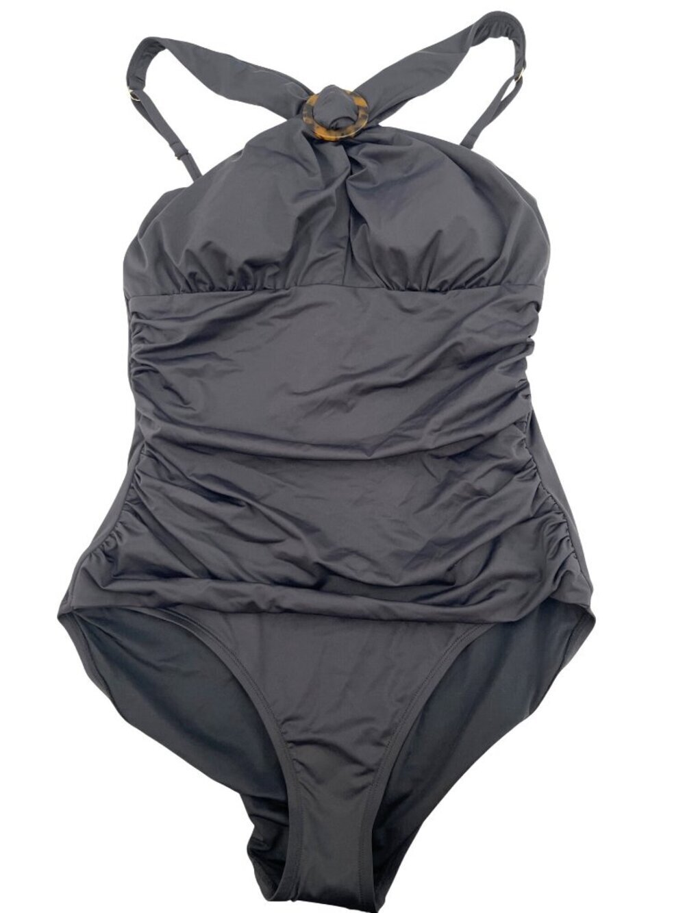 Tommy Bahama Tummy Control Black Halter One-Piece Swimsuit Sz 14 New - Picture 3 of 6